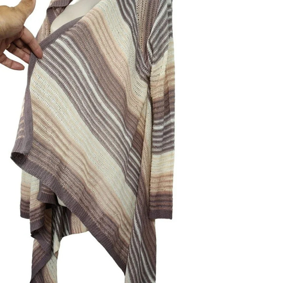 Say What Hooded Cardigan Sweater Open Size 1X Peach Purple Long Sleeve FLAWS - Picture 2 of 7